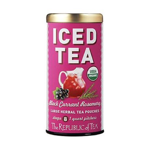 The Republic Of Tea Organic Black Currant Rosemary Iced Tea Pouches, 8 Quarts /