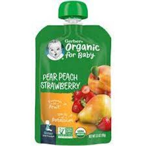 Gerber Organic Mango Peach Carrot Sweet Potato Oatmeal Toddler Food, 3.5 oz Pouch