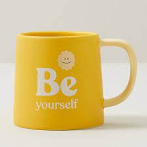 Be Yourself Just The Way You Are Black Floral 18 ounce New Bone China Coffee Mug